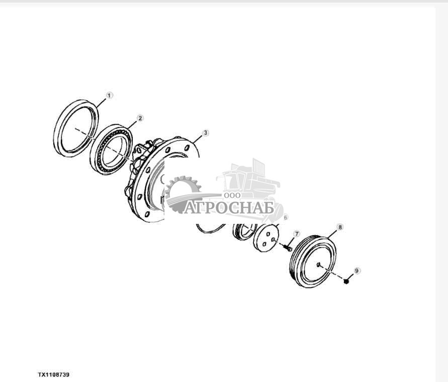 Ступица переднего колеса без MFWD 